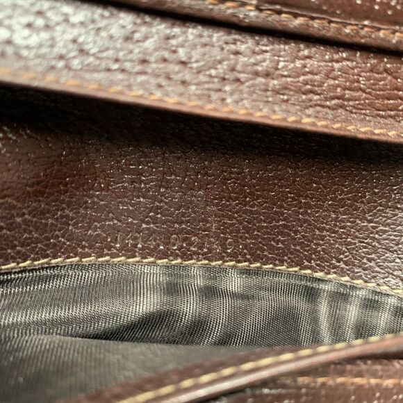 Authentic GUCCI GG Logo Leather Trim Long Wallet - Picture 7 of 10